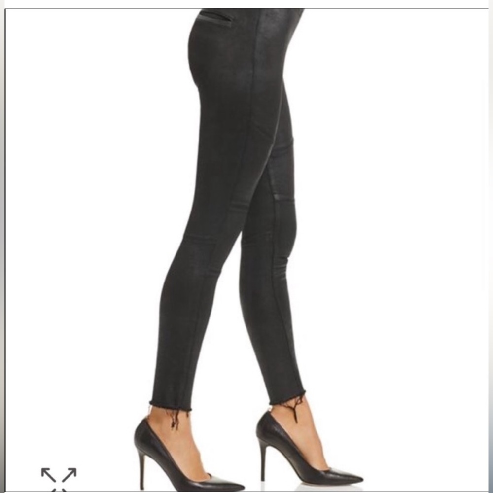 DL1961 Women's HAVEN Leggings Smart Denim Black Asphalt Size 27 $168 Raw Hem Wax
